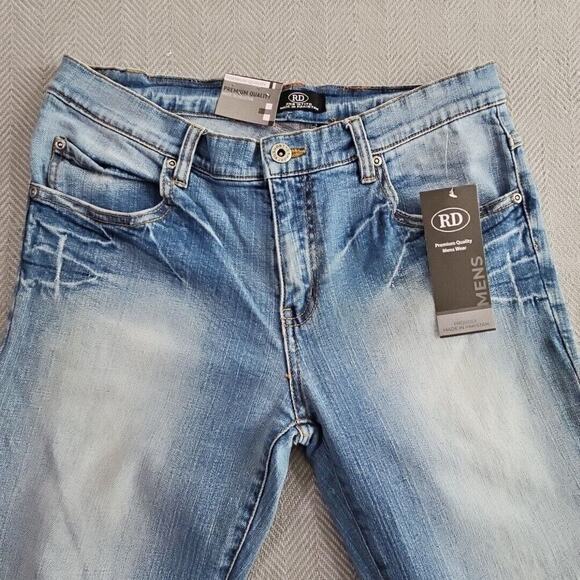 RD Jeans Men's Size W34 L32 Blue Boot Cut Premium Denim Pocket Embroidery - Picture 8 of 12